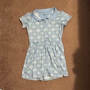 Blue and White Patterned Golf Dress